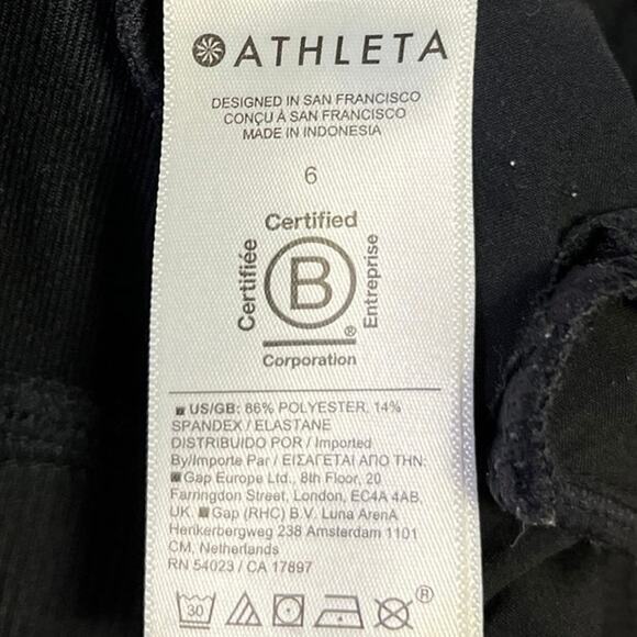 Athleta Women's Black High Waist Straight Leg Athletic Trousers Pants Size 6 - Picture 5 of 5